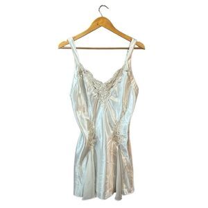 Vintage 90s Victoria's Secret Medium Bridal Slip Dress Nightgown Sleepwear Linge